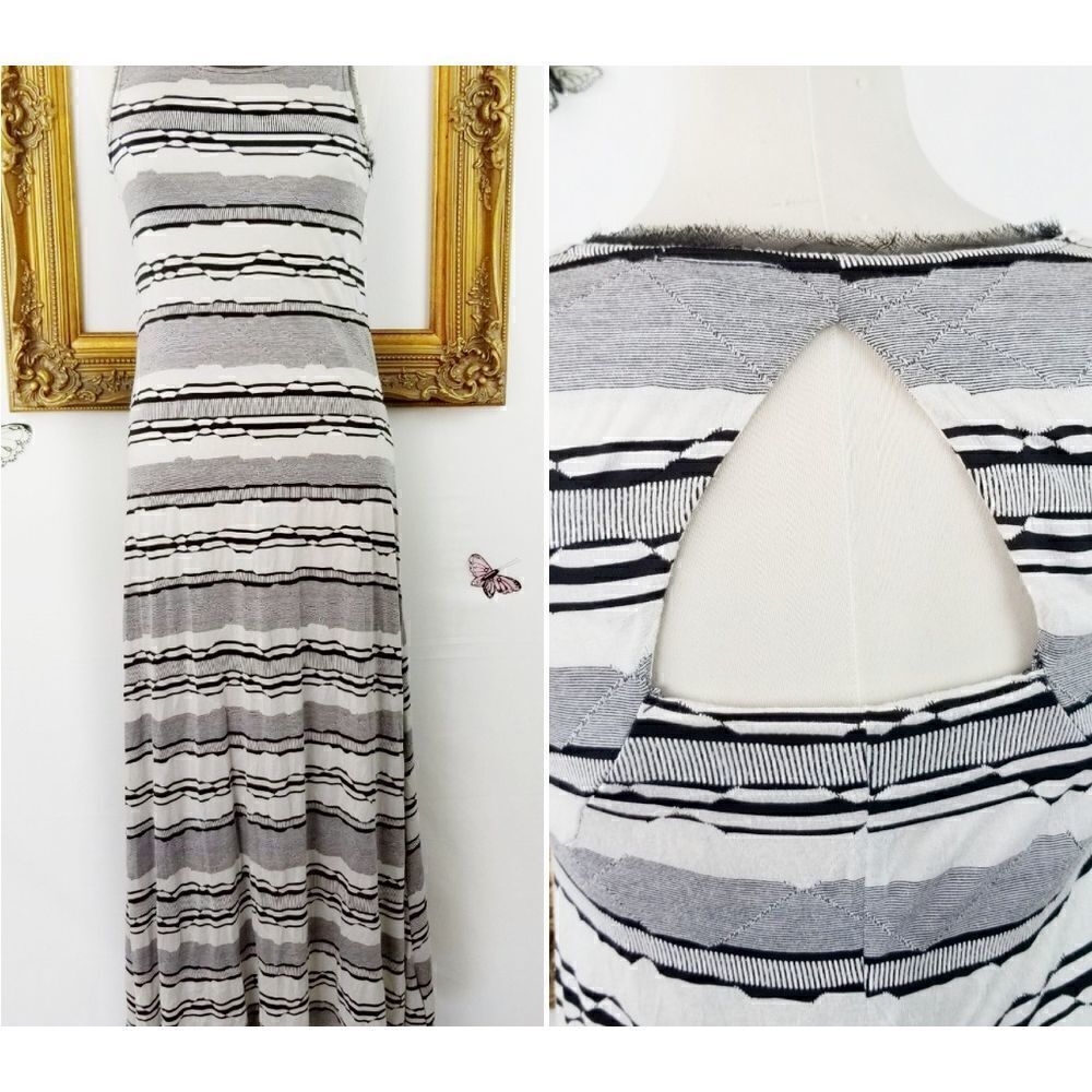 SILENCE + NOISE maxi dress with frayed edges